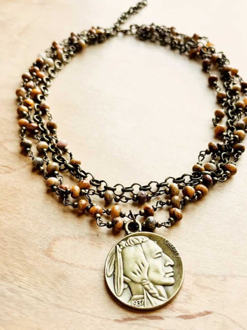 Indian Coin Necklace in Agate